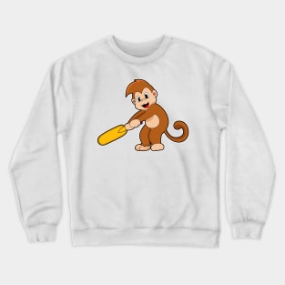 Monkey Cricket Cricket bat Crewneck Sweatshirt